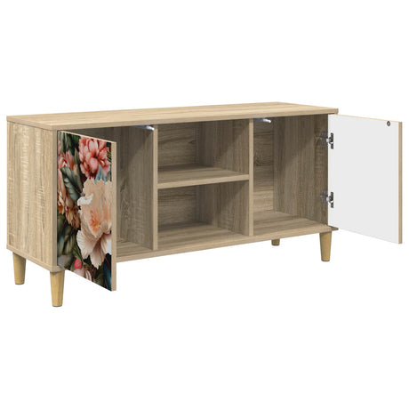 Wooden TV Stand 102cm Wide With 2 Doors - Borne