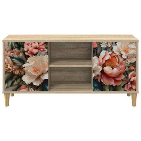 Wooden TV Stand 102cm Wide With 2 Doors - Borne