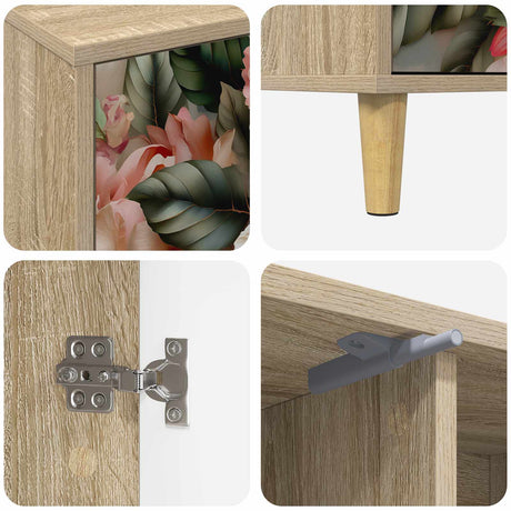 Wooden TV Stand 102cm Wide With 2 Doors - Borne