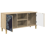 Wooden TV Stand 102cm Wide With 2 Doors - Dokkum