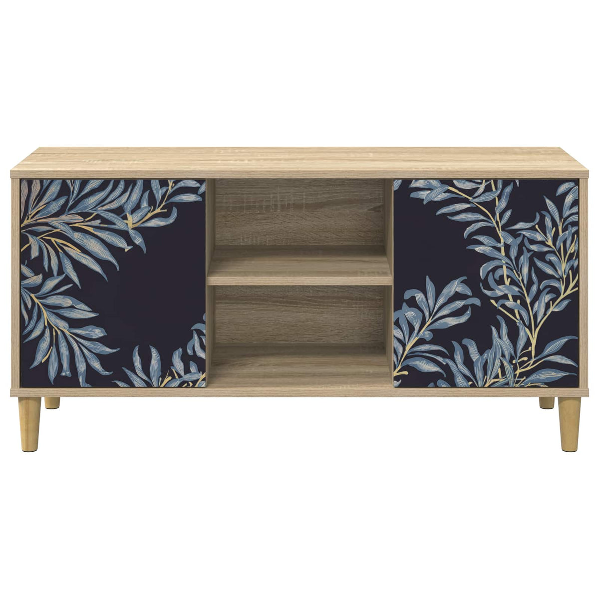 Wooden TV Stand 102cm Wide With 2 Doors - Dokkum