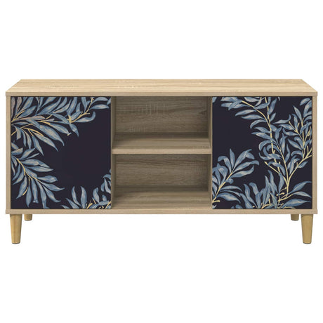 Wooden TV Stand 102cm Wide With 2 Doors - Dokkum