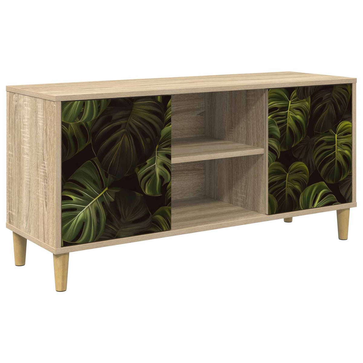 Wooden TV Stand 102cm Wide With 2 Doors - Elburg
