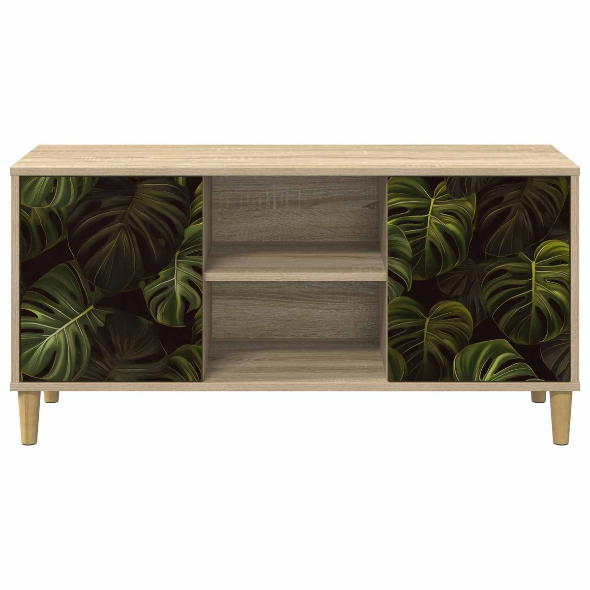Wooden TV Stand 102cm Wide With 2 Doors - Elburg