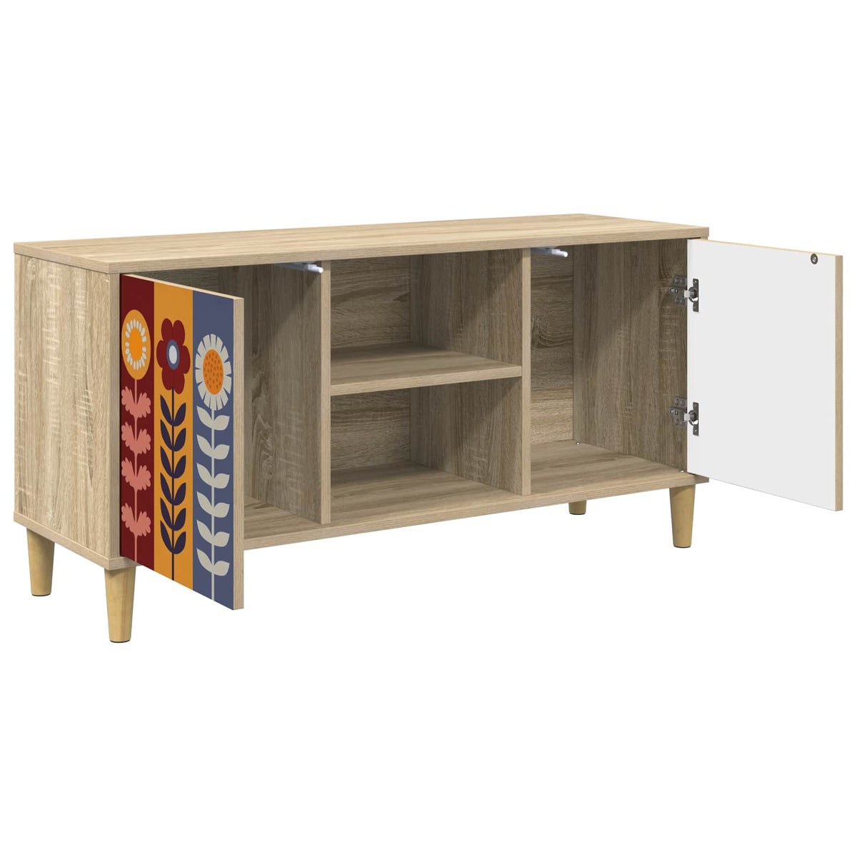 Wooden TV Stand 102cm Wide With 2 Doors - Essen