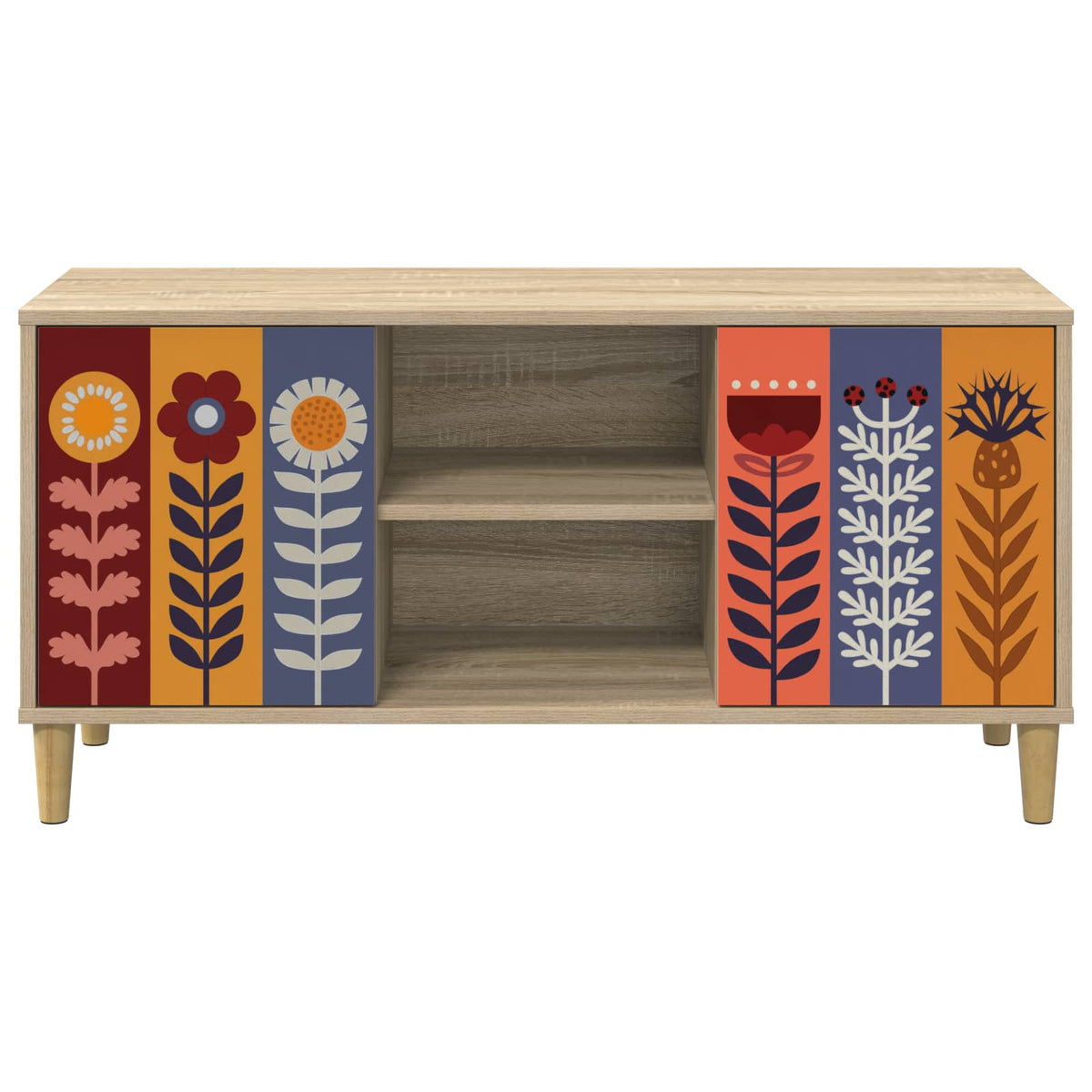 Wooden TV Stand 102cm Wide With 2 Doors - Essen