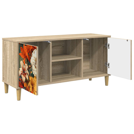 Wooden TV Stand 102cm Wide With 2 Doors - Gennep