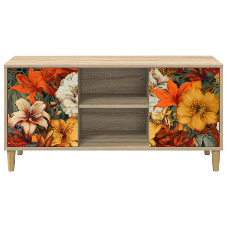Wooden TV Stand 102cm Wide With 2 Doors - Gennep