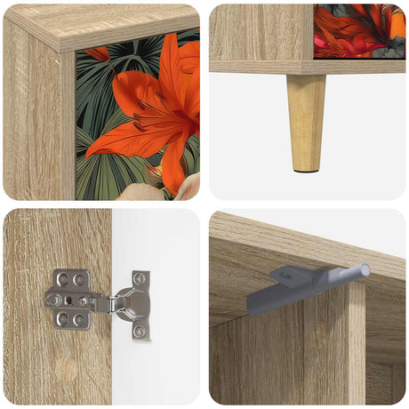 Wooden TV Stand 102cm Wide With 2 Doors - Gennep
