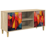 Wooden TV Stand 102cm Wide With 2 Doors - Heesch