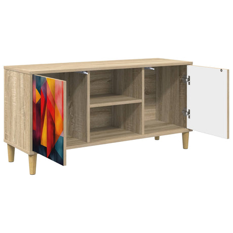 Wooden TV Stand 102cm Wide With 2 Doors - Heesch