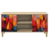Wooden TV Stand 102cm Wide With 2 Doors - Heesch