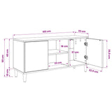Wooden TV Stand 102cm Wide With 2 Doors - Heesch