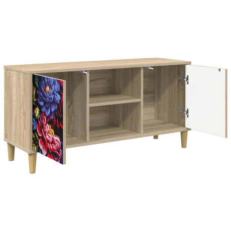 Wooden TV Stand 102cm Wide With 2 Doors - Kiel