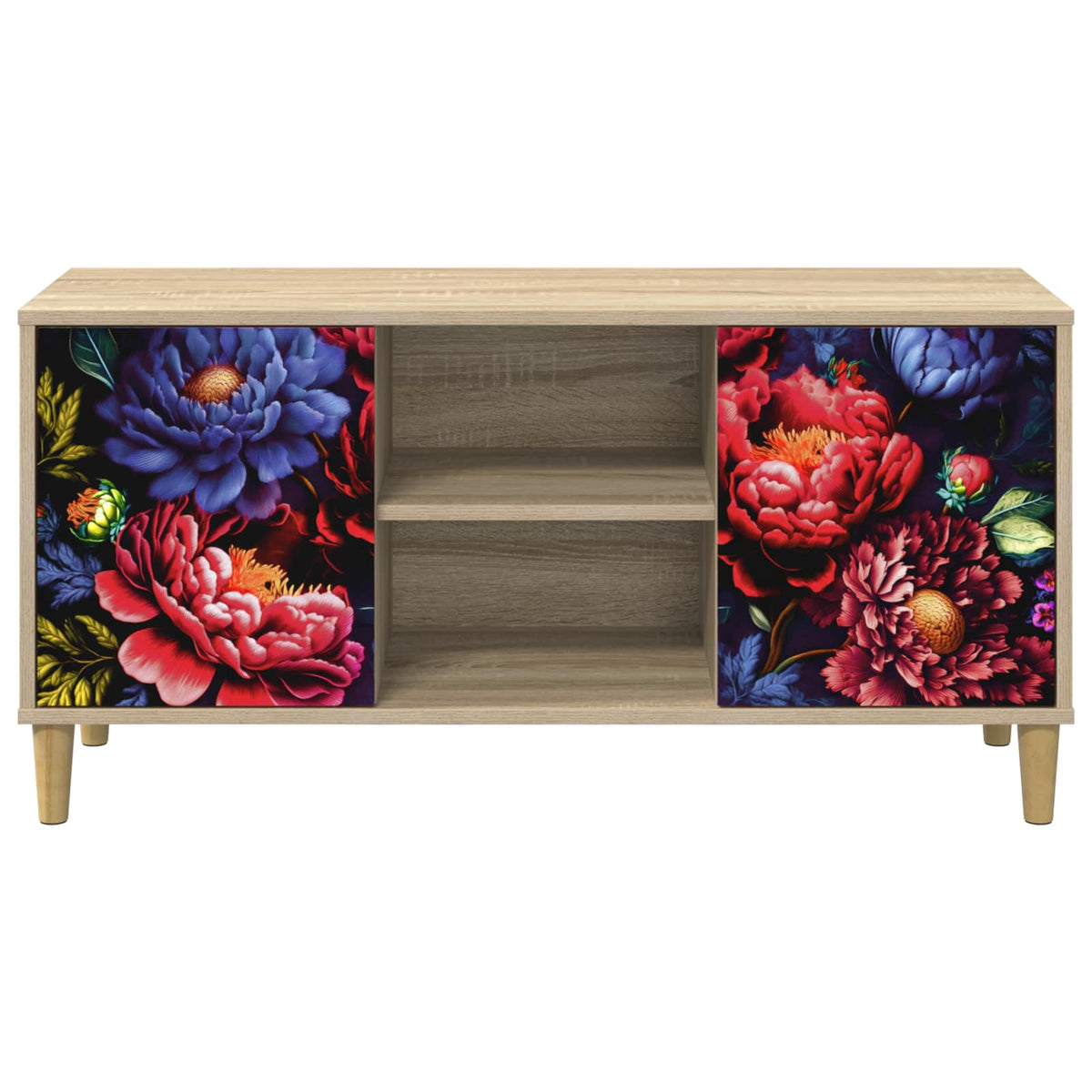 Wooden TV Stand 102cm Wide With 2 Doors - Kiel