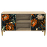 Wooden TV Stand 102cm Wide With 2 Doors - Lochem