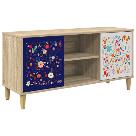 Wooden TV Stand 102cm Wide With 2 Doors - Mainz