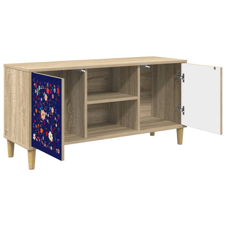 Wooden TV Stand 102cm Wide With 2 Doors - Mainz