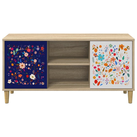 Wooden TV Stand 102cm Wide With 2 Doors - Mainz