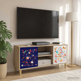 Wooden TV Stand 102cm Wide With 2 Doors - Mainz
