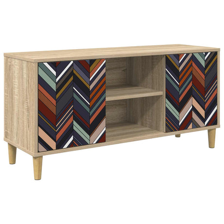 Wooden TV Stand 102cm Wide With 2 Doors - Ommen