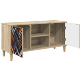 Wooden TV Stand 102cm Wide With 2 Doors - Ommen