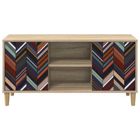 Wooden TV Stand 102cm Wide With 2 Doors - Ommen