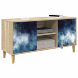 Wooden TV Stand 102cm Wide With 2 Doors - Raalte