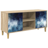 Wooden TV Stand 102cm Wide With 2 Doors - Raalte
