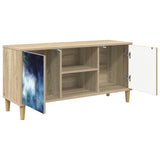 Wooden TV Stand 102cm Wide With 2 Doors - Raalte