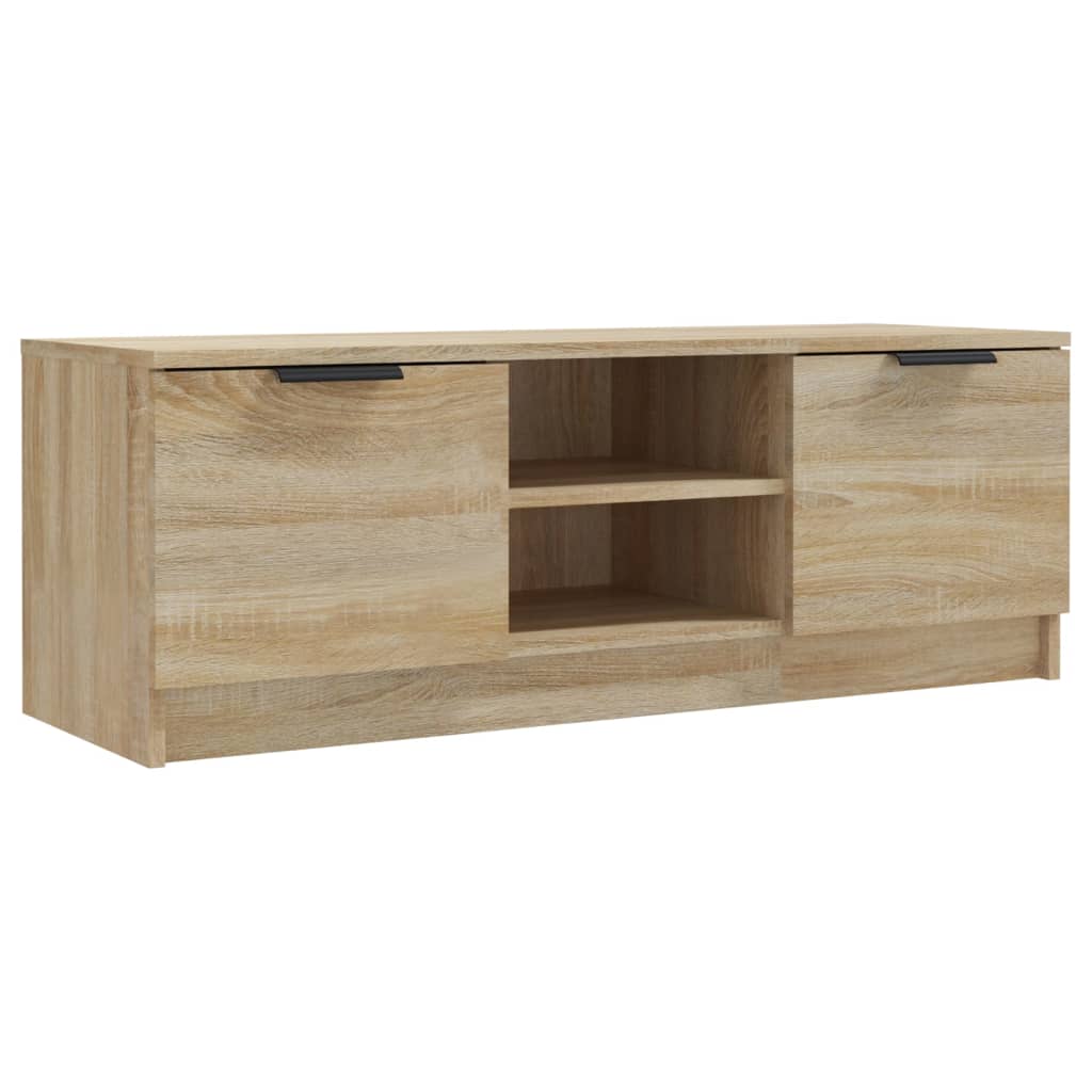 Wooden TV Stand 102cm Wide With 2 Doors - Vantage Home