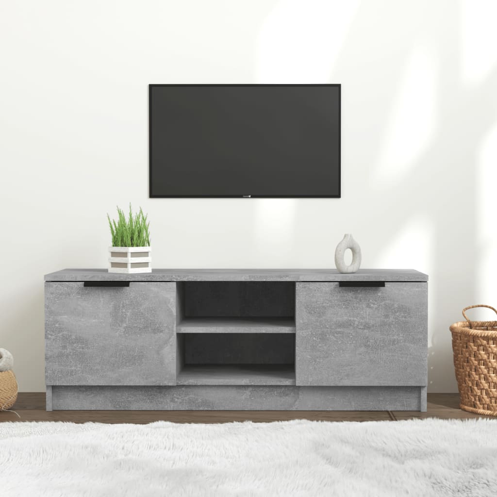 Wooden TV Stand 102cm Wide With 2 Doors - Vantage Home