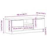 Wooden TV Stand 102cm Wide With 2 Doors - Vantage Home