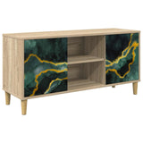 Wooden TV Stand 102cm Wide With 2 Doors - Wijhe