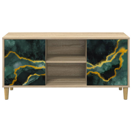 Wooden TV Stand 102cm Wide With 2 Doors - Wijhe