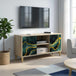 Wooden TV Stand 102cm Wide With 2 Doors - Wijhe