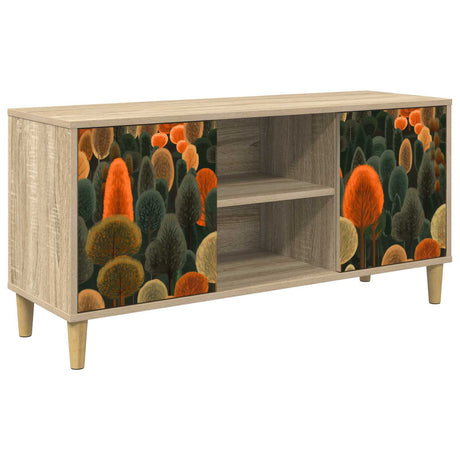 Wooden TV Stand 102cm Wide With 2 Doors - Zaandam