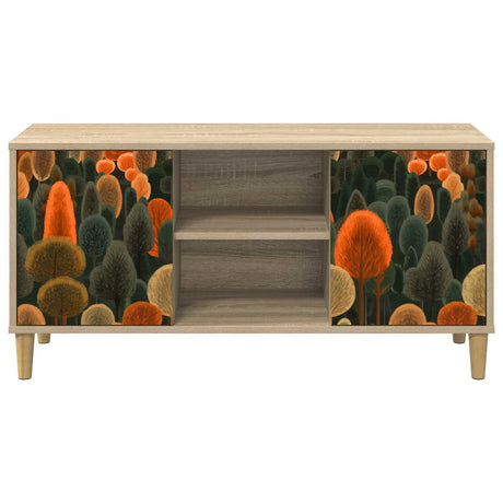 Wooden TV Stand 102cm Wide With 2 Doors - Zaandam