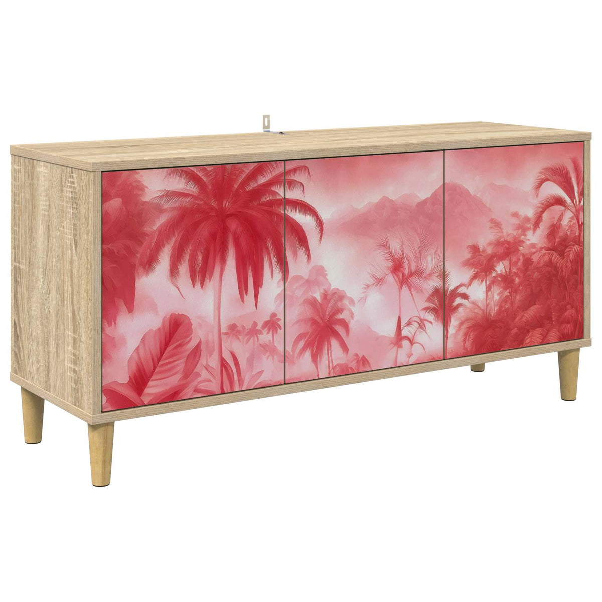 Wooden TV Stand 102cm Wide With 3 Doors - Aachen