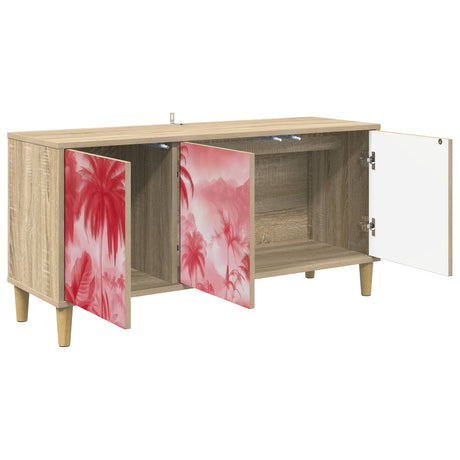 Wooden TV Stand 102cm Wide With 3 Doors - Aachen