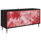 Wooden TV Stand 102cm Wide With 3 Doors And Raised Feet - Aachen