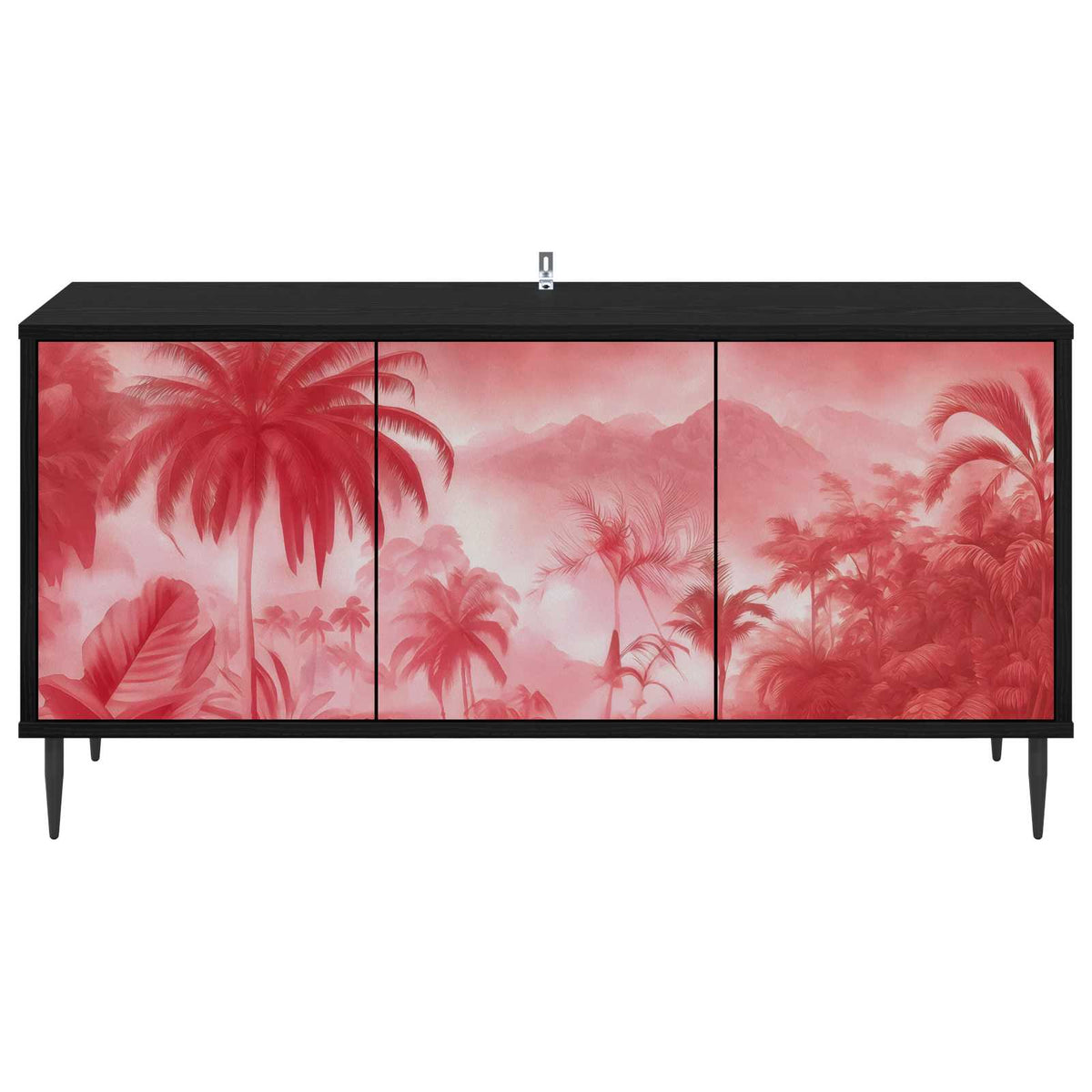 Wooden TV Stand 102cm Wide With 3 Doors And Raised Feet - Aachen