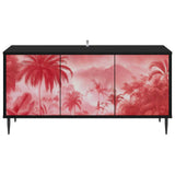 Wooden TV Stand 102cm Wide With 3 Doors And Raised Feet - Aachen