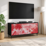 Wooden TV Stand 102cm Wide With 3 Doors And Raised Feet - Aachen
