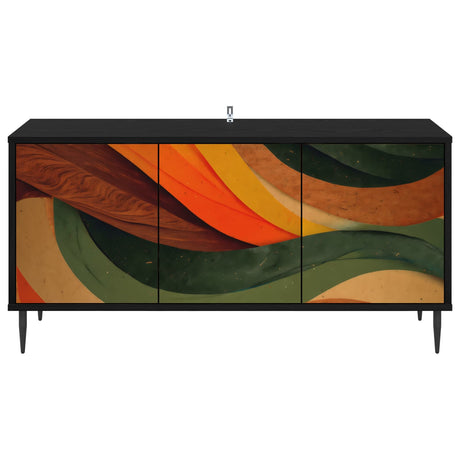 Wooden TV Stand 102cm Wide With 3 Doors And Raised Feet - Bonn