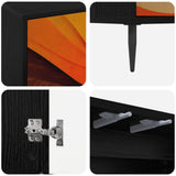 Wooden TV Stand 102cm Wide With 3 Doors And Raised Feet - Bonn