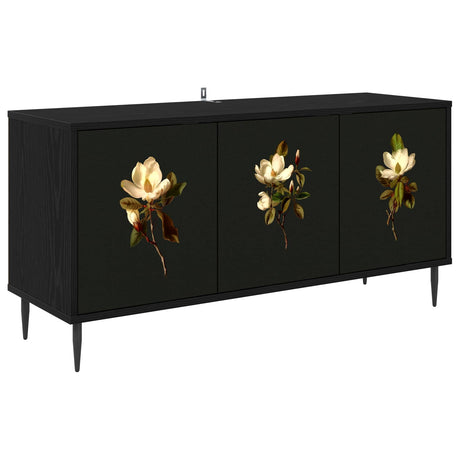 Wooden TV Stand 102cm Wide With 3 Doors And Raised Feet - Bremen