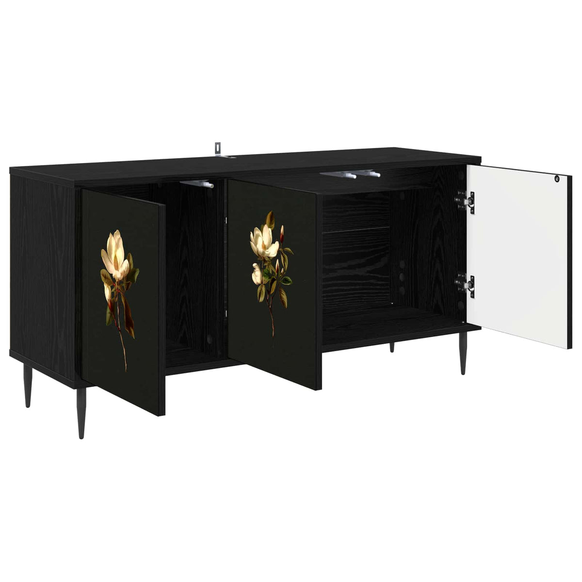 Wooden TV Stand 102cm Wide With 3 Doors And Raised Feet - Bremen