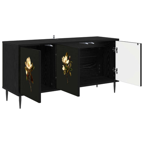 Wooden TV Stand 102cm Wide With 3 Doors And Raised Feet - Bremen