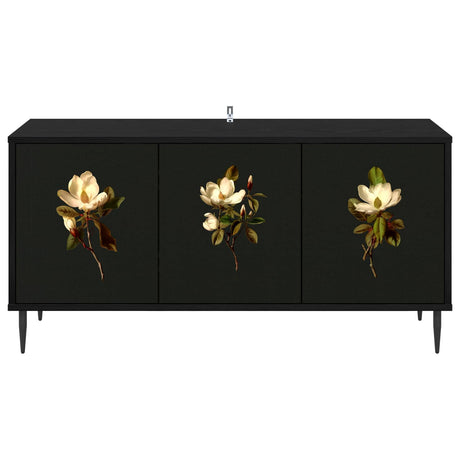Wooden TV Stand 102cm Wide With 3 Doors And Raised Feet - Bremen